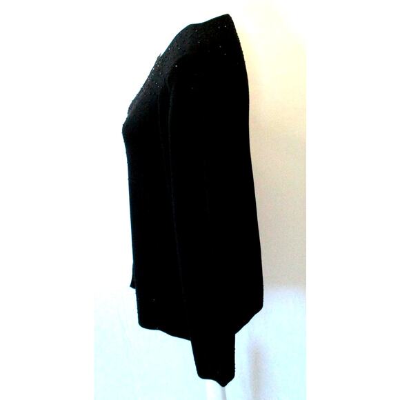 Rena Rowan Women's Long Sleeve Black Beaded Cardigan Sweater Size 1X - Picture 4 of 10